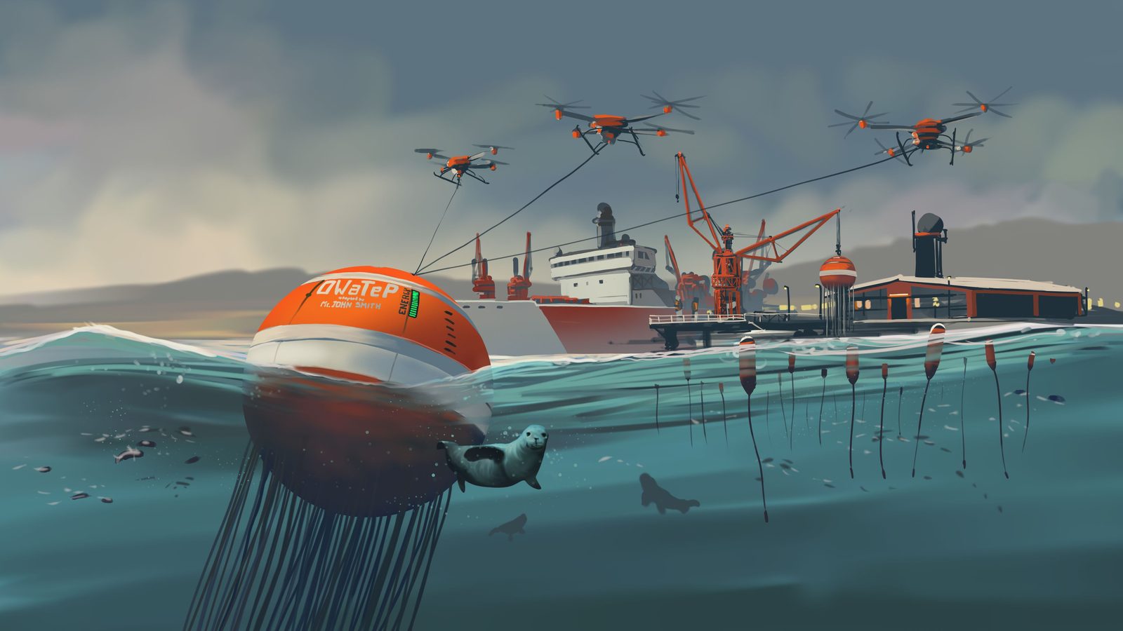 OWATEP probe fleet with maintenance drones